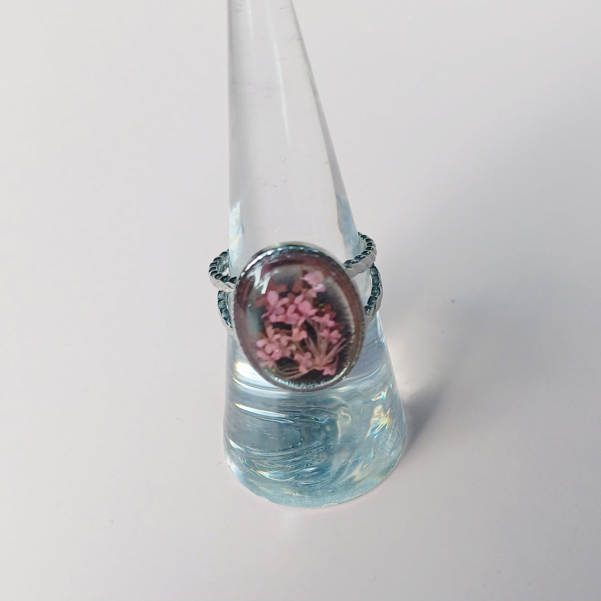Bague ajustable fleur de carotte sauvage