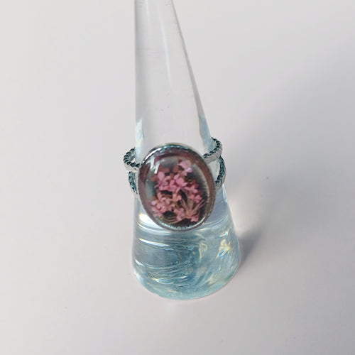 Bague ajustable fleur de carotte sauvage
