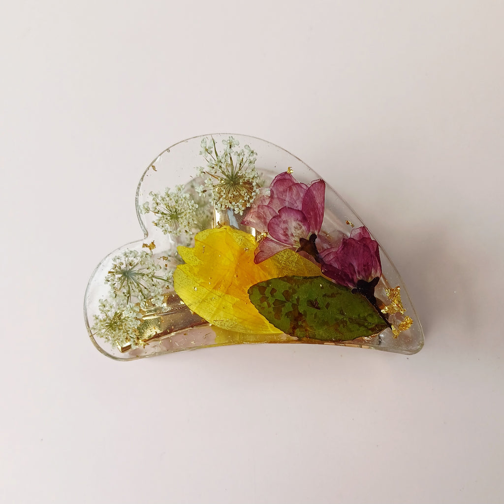 Pince à Cheveux Fleur Jaune – Accessoire Floral